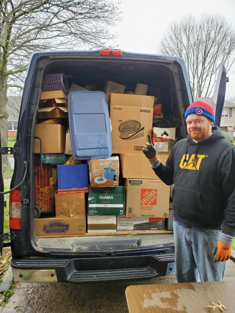 Colin with full cargo load